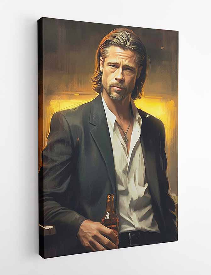 P278 Brad Pitt Canvas Art Prints, T-Shirts, Posters, and Mugs, Cushion Cover Expressive Collection