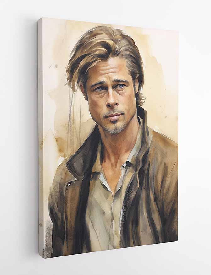 P284 Brad Pitt Canvas Art Prints, T-Shirts, Posters, and Mugs, Cushion Cover Expressive Collection