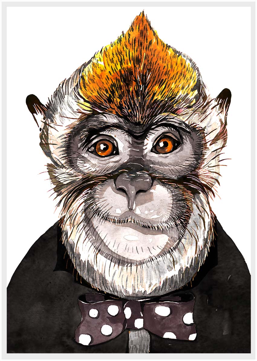 T13 Monkey Canvas Art Prints, T-Shirts, Posters, and Mugs, Cushion Cover Expressive Collection