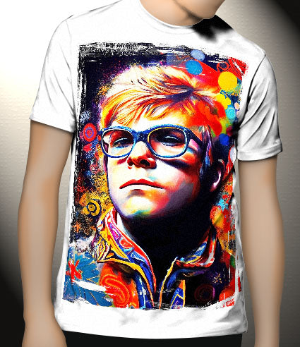 P160 AI Artistry Elton John Printed Designs on Canvas, Poster, Mugs, Cushion Covers, and T-Shirts