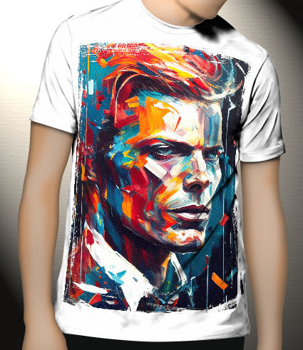 P176 AI Artistry David Bowie Printed Designs on Canvas, Poster, Mugs, Cushion Covers, and T-Shirts