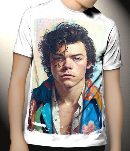 P182 AI Artistry Harry Styles Printed Designs on Canvas, Poster, Mugs, Cushion Covers, and T-Shirts